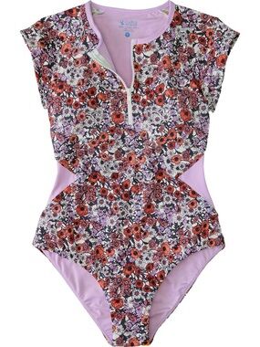 Carve Designs Barrel One Piece Zip Front Swimsuit Poppy L